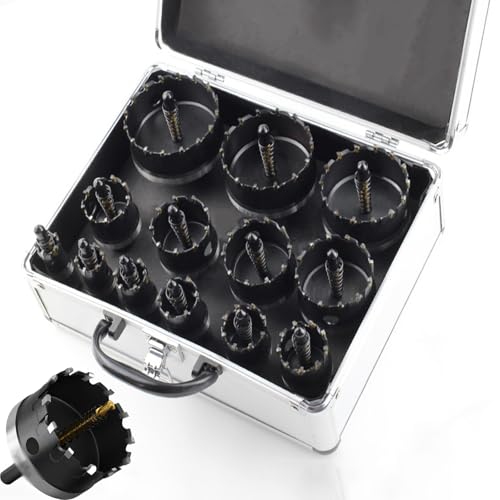STDZQCWY 13-teiliges Lochsägen-Set 19–75 Mm, Legierter Stahl, Mit Tragetasche, Für Kunststoff, Holzplatten, Gipskartonplatten, Metall, Eisen STDZQCWY 13-teiliges Lochsägen-Set 19–75 Mm, Legierter Stahl, Mit Tragetasche, Für Kunststoff, Holzplatten, Gipskartonplatten, Metall, Eisen von STDZQCWY