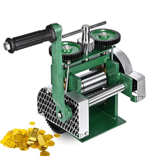 STDZQCWY Manuelle Walzwerkmaschine - 85 Mm (3,3 Zoll) Walze, Zum Pressen Von Blechen/Drahten/Flachblechen, Manuelle Kombinationswalzwerk-Abflachungsmaschine, Schmuck-DIY-Werkzeug von STDZQCWY