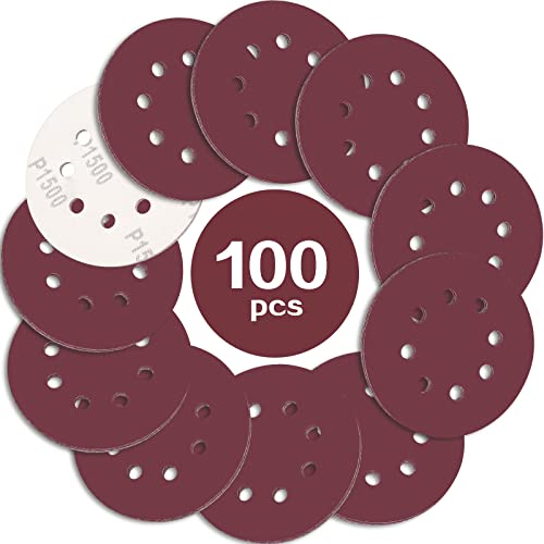 STEBRUAM 100 Stück Schleifpapier 125mm Klett 1500 körnung,Profi 125 Schleifscheiben Rund 8 Loch für Exzenterschleifer STEBRUAM 100 Stück Schleifpapier 125mm Klett 1500 körnung,Profi 125 Schleifscheiben Rund 8 Loch für Exzenterschleifer von STEBRUAM