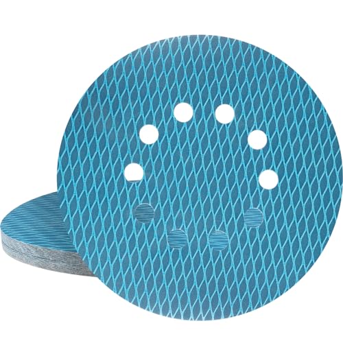 STEBRUAM 20 Stück Schleifpapier 225mm Klett mit Körnung P400 Schleifscheiben 225mm Klett 10 Loch Diamant Form Schleifpads für Trockenbauschleifer Exzenterschleifer Schleifgiraffe von STEBRUAM