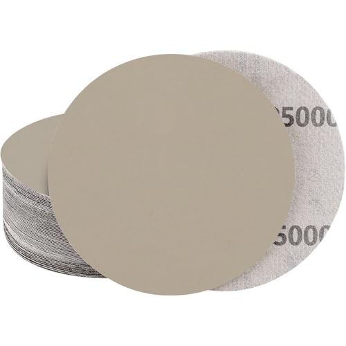STEBRUAM 20Stück 6 Zoll Schleifpapier 150mm Klett No Loch trocken nass schleifscheiben Körnung 5000 für Auto Metall von STEBRUAM
