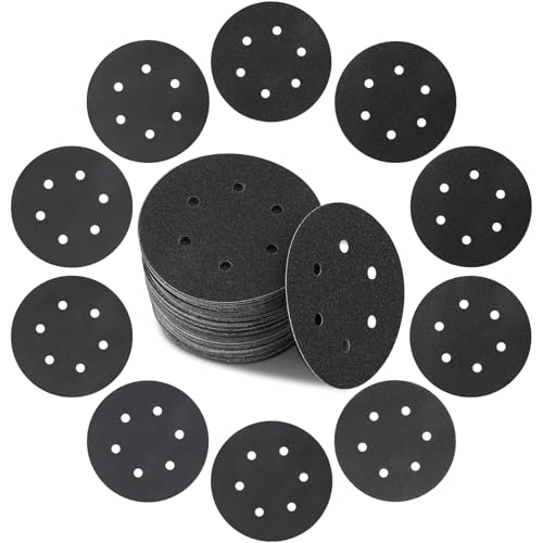 STEBRUAM 50 Stück Schleifpapier 150MM Klett Siliciumcarbid 60/80/100/120/150/180/220/240/320/400 körnung,Profi 150MM Rund 6 Loch Nass und Trocken Schleifscheibe STEBRUAM 50 Stück Schleifpapier 150MM Klett Siliciumcarbid 60/80/100/120/150/180/220/240/320/400 körnung,Profi 150MM Rund 6 Loch Nass und Trocken Schleifscheibe von STEBRUAM