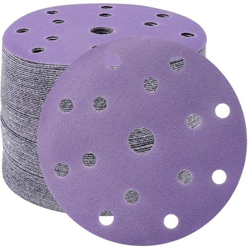 STEBRUAM 50 Stück Schleifpapier 150mm Klett 100 Körnung 15 Loch Rund schleifscheiben Set für 6 Zoll Exzenterschleifer für Holz Metall und Farbe STEBRUAM 50 Stück Schleifpapier 150mm Klett 100 Körnung 15 Loch Rund schleifscheiben Set für 6 Zoll Exzenterschleifer für Holz Metall und Farbe von STEBRUAM