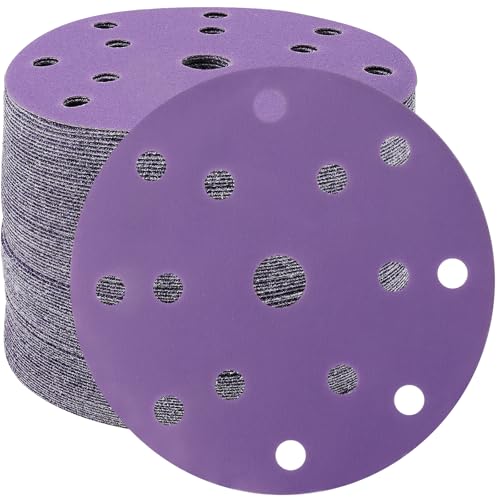 STEBRUAM 50 Stück Schleifpapier 150mm Klett 80 Körnung 15 Loch Rund schleifscheiben Set für 6 Zoll Exzenterschleifer für Holz Metall und Farbe STEBRUAM 50 Stück Schleifpapier 150mm Klett 80 Körnung 15 Loch Rund schleifscheiben Set für 6 Zoll Exzenterschleifer für Holz Metall und Farbe von STEBRUAM
