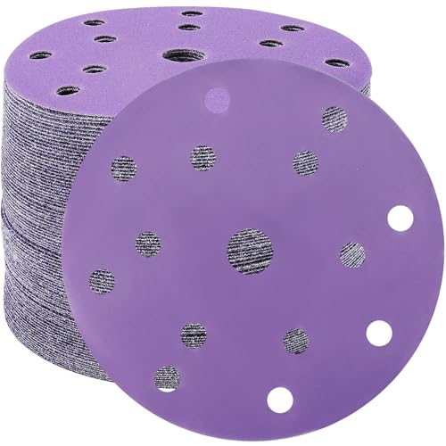 STEBRUAM 50 Stück Schleifpapier 150mm Klett 80 Körnung 15 Loch Rund schleifscheiben Set für 6 Zoll Exzenterschleifer für Holz Metall und Farbe STEBRUAM 50 Stück Schleifpapier 150mm Klett 80 Körnung 15 Loch Rund schleifscheiben Set für 6 Zoll Exzenterschleifer für Holz Metall und Farbe von STEBRUAM