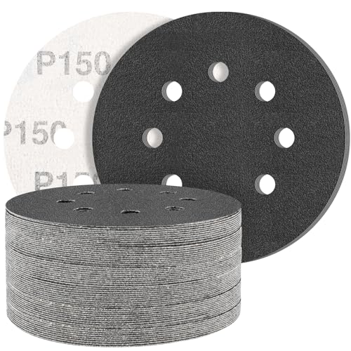 STEBRUAM 50 Stück Siliciumcarbid Schleifpapier 125mm Klett 150 körnung,Profi 125 Rund 8 Loch Nass und Trocken Schleifscheibe,Besten für Metall Autos STEBRUAM 50 Stück Siliciumcarbid Schleifpapier 125mm Klett 150 körnung,Profi 125 Rund 8 Loch Nass und Trocken Schleifscheibe,Besten für Metall Autos von STEBRUAM
