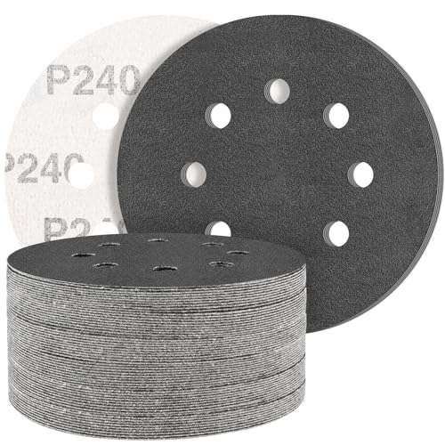 STEBRUAM 50 Stück Siliciumcarbid Schleifpapier 125mm Klett 240 körnung,Profi 125 Rund 8 Loch Nass und Trocken Schleifscheibe,Besten für Metall Autos STEBRUAM 50 Stück Siliciumcarbid Schleifpapier 125mm Klett 240 körnung,Profi 125 Rund 8 Loch Nass und Trocken Schleifscheibe,Besten für Metall Autos von STEBRUAM
