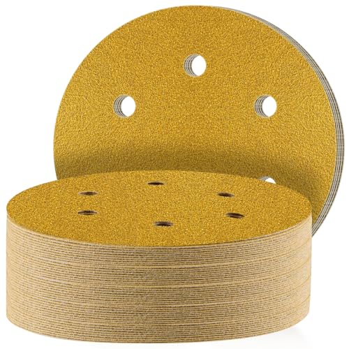 STEBRUAM Klett Schleifpapier 150mm,6 Löcher,120 körnung Schleifblätter,Schleifscheiben für Exzenterschleifer Mischkorn für Holz Metall und Farbe 50 Stück Gelb STEBRUAM Klett Schleifpapier 150mm,6 Löcher,120 körnung Schleifblätter,Schleifscheiben für Exzenterschleifer Mischkorn für Holz Metall und Farbe 50 Stück Gelb von STEBRUAM