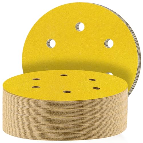 STEBRUAM Klett Schleifpapier 150mm,220 körnung Schleifblätter,Schleifscheiben für Exzenterschleifer Mischkorn für Holz Metall und Farbe 50 Stück Gelb STEBRUAM Klett Schleifpapier 150mm,220 körnung Schleifblätter,Schleifscheiben für Exzenterschleifer Mischkorn für Holz Metall und Farbe 50 Stück Gelb von STEBRUAM