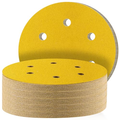 STEBRUAM Klett Schleifpapier 150mm,320 körnung Schleifblätter Schleifscheiben 6 Löcher für Exzenterschleifer Mischkorn für Holz Metall und Farbe 50 Stück Gelb STEBRUAM Klett Schleifpapier 150mm,320 körnung Schleifblätter Schleifscheiben 6 Löcher für Exzenterschleifer Mischkorn für Holz Metall und Farbe 50 Stück Gelb von STEBRUAM