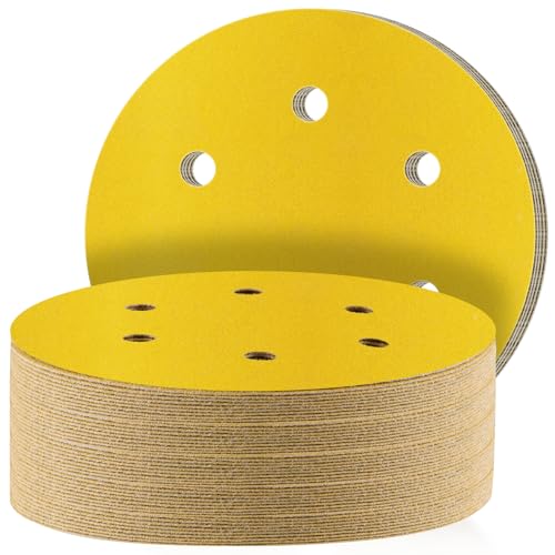 STEBRUAM Klett Schleifpapier 150mm,800 körnung Schleifblätter,Schleifscheiben 6 Löcher für Exzenterschleifer Mischkorn für Holz Metall und Farbe 50 Stück Gelb STEBRUAM Klett Schleifpapier 150mm,800 körnung Schleifblätter,Schleifscheiben 6 Löcher für Exzenterschleifer Mischkorn für Holz Metall und Farbe 50 Stück Gelb von STEBRUAM