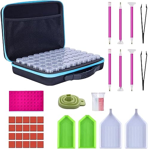 Diamond Painting Zubehör Boxen, Diamond Painting Zubehör Organizer 60 Fächer DIY Crystal Malerei Kit mit Aufbewahrungsbox Stift Pinzette Aufkleber Trichter Kunststoffschale für Diamant Painting Diamond Painting Zubehör Boxen, Diamond Painting Zubehör Organizer 60 Fächer DIY Crystal Malerei Kit mit Aufbewahrungsbox Stift Pinzette Aufkleber Trichter Kunststoffschale für Diamant Painting von STEEIRO