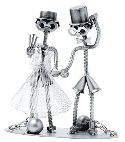STEEMO Schraubenmännchen Brautpaar Hochzeit 4EVER Geschenk Metall-Deko 18x10x20 cm von STEEMO