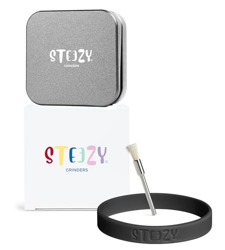 STEEZY® Classic Grinder | Medical Herb Grinder | quadratisch | CNC-gefräste Aircraft Aluminiumlegierung | scharfes Monolith Mahlwerk | Steck- & Schienensystem | 63mm | eckig | 2-teilig (Cool Gray) von STEEZY