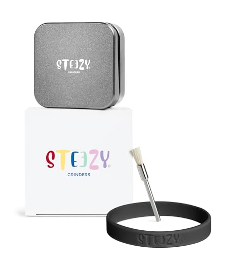 STEEZY® Pocket Grinder | Medical Herb Grinder | quadratisch | CNC-gefräste Aircraft Aluminiumlegierung | scharfes Monolith Mahlwerk | Steck- & Schienensystem | 55mm | eckig | 2-teilig (Cool Gray) von STEEZY