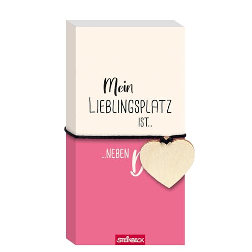 STEINBECK Geschenkblock - Mein Lieblingsplatz ist neben Dir! - Geschenkblock mit Herz aus Holz STEINBECK Geschenkblock - Mein Lieblingsplatz ist neben Dir! - Geschenkblock mit Herz aus Holz von STEINBECK