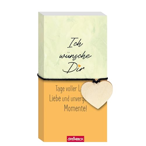 STEINBECK Geschenkblock - Wünsche - Geschenkblock mit Herz aus Holz Lachen Liebe Unvergessliche Momente STEINBECK Geschenkblock - Wünsche - Geschenkblock mit Herz aus Holz Lachen Liebe Unvergessliche Momente von STEINBECK