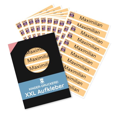 80 Stück personalisierte Namensaufkleber 100x15 mm (10 Bögen) - Spülmaschine geeignet/Wasserfest/Kratzfest für Innen und Außen (Gelb, 80 Stück) von STEMPEL-FABRIK