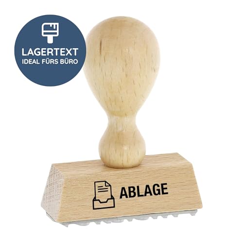 stempel-fabrik – “ABLAGE” Holzstempel – Lagertextstempel zur Kennzeichnung von Dokumenten, Akten uvm. – präziser Stempel ideal für Buchhaltung, Logistik & Co (50 x 20 mm | 1 Zeile) von STEMPEL-FABRIK