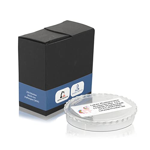 stempel-fabrik – Adressaufkleber mit Wunschtext personalisieren – 250 Stück Klebeetiketten á 60 x 30 mm für Briefe, Bücher & Co – selbstklebende Adressetiketten im Spenderkarton (Einhorn) von STEMPEL-FABRIK