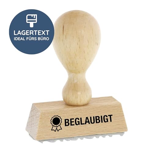 stempel-fabrik – “BEGLAUBIGT” Holzstempel – Lagertextstempel zur Kennzeichnung von beglaubigten Abschriften, Zeugnissen uvm. – präziser Stempel von STEMPEL-FABRIK