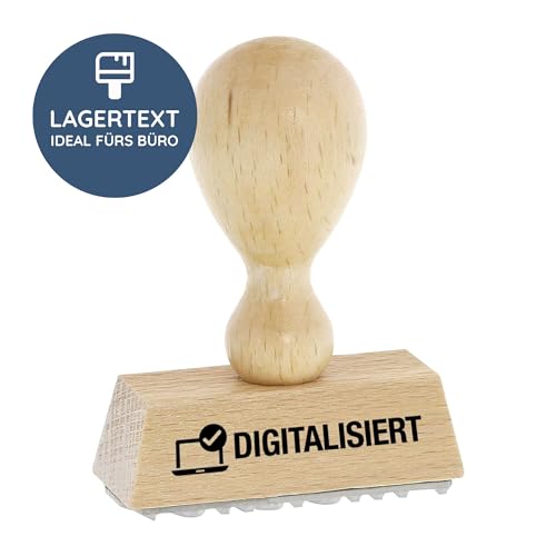 stempel-fabrik – “DIGITALISIERT” Holzstempel – Lagertextstempel zur Kennzeichnung von Dokumenten, Akten uvm. – präziser Textstempel ideal für Buchhaltung & Co (50 x 20 mm | 1 Zeile) von STEMPEL-FABRIK