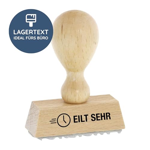 stempel-fabrik – “EILT SEHR” Holzstempel – Lagertextstempel zur Kennzeichnung von dringlichen Dokumenten, Akten uvm. – präziser Stempel ideal für alltägliche Bürotätigkeiten (50 x 20 mm | 1 Zeile) von STEMPEL-FABRIK