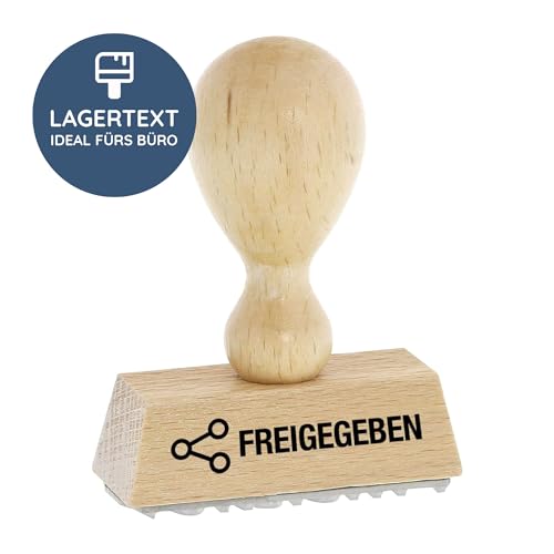 stempel-fabrik – “FREIGEGEBEN” Holzstempel – präziser Lagertextstempel zur Kennzeichnung von Dokumenten, Akten uvm. (50 x 20 mm | 1 Zeile) von STEMPEL-FABRIK