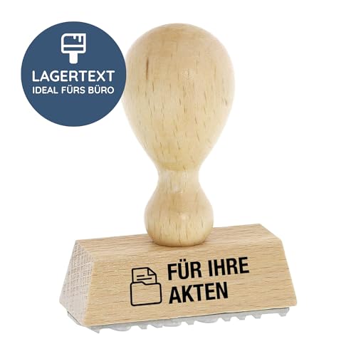 stempel-fabrik – “FÜR IHRE AKTEN” Holzstempel – Lagertextstempel zur Kennzeichnung von Dokumenten, Akten uvm. – präziser Textstempel ideal für standardisierte Büroabläufe (50 x 20 mm | 1 Zeile) von STEMPEL-FABRIK