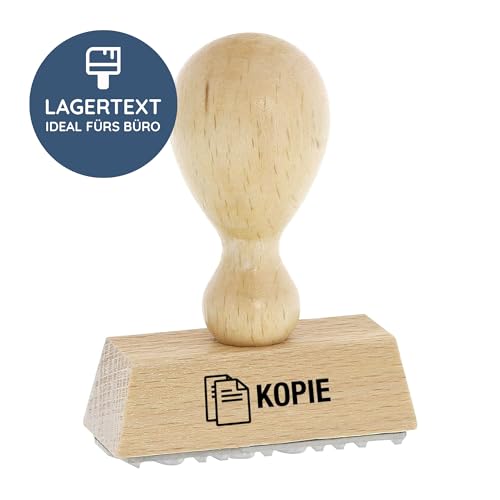 stempel-fabrik – “KOPIE” Holzstempel – Lagertextstempel zur Kennzeichnung von Kopien, Zweitschriften & Duplikaten – präziser Textstempel ideal für Buchhaltung & Co (50 x 20 mm | 1 Zeile) von STEMPEL-FABRIK