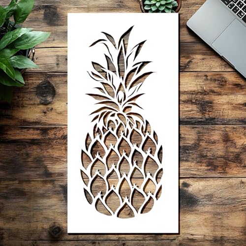 Ananas-Schablone – wiederverwendbare 15,2 x 7,6 cm Schablone für DIY-Wandkunst, Küchendekoration, Holzschilder, Stoffmalerei und Sommerhandwerk von STENCILAIR