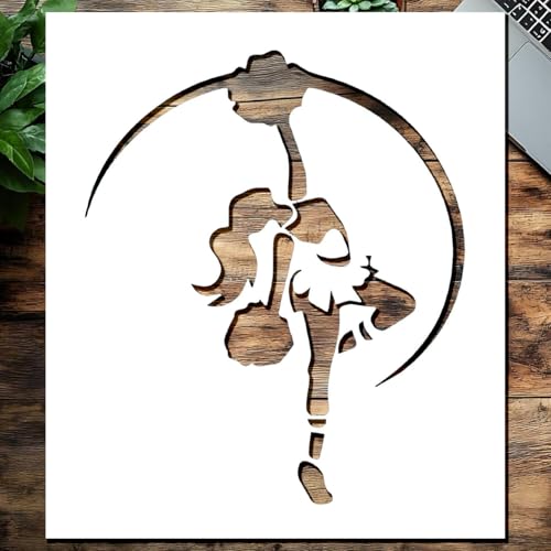 Cheerleader-Schablone, 17,8 x 20,3 cm, wiederverwendbare Spirit-Team-Vorlage zum Basteln, T-Shirts, Schuldekoration von STENCILAIR