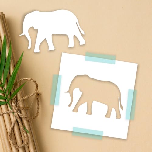 Elefanten-Schablone, 10,2 cm, schönes Design, hochwertige wiederverwendbare Schablone zum Malen, Basteln und Dekorieren für Wände, Stoff und Möbel, recycelbares DIY-Werkzeug von STENCILAIR