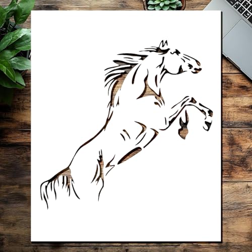 Pferde Schablone zum Basteln, 21,6 x 27,9 cm, wiederverwendbare Kunststofffolie für Airbrush-Malerei, Zeichnen, Scrapbooking Pferde Schablone zum Basteln, 21,6 x 27,9 cm, wiederverwendbare Kunststofffolie für Airbrush-Malerei, Zeichnen, Scrapbooking von STENCILAIR