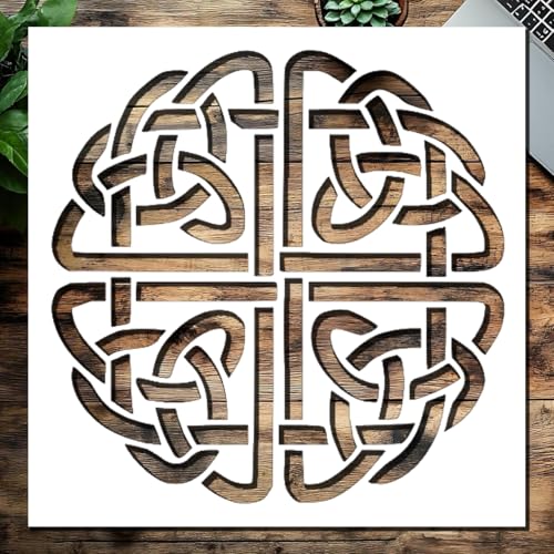 Schablone mit keltischem Knoten, wiederverwendbar, flexibel, Kunststoff, für Airbrush, Malerei, Zeichnen, Scrapbooking, Kunst- und Bastelprojekte (14 x 14 cm) von STENCILAIR