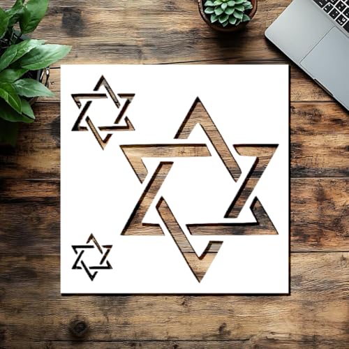 Wiederverwendbare Schablone mit Davidstern: 25,4 x 25,4 cm, flexible Kunststoffschablone zum Zeichnen, Airbrush, Malen, Scrapbooking und Bastelarbeiten Wiederverwendbare Schablone mit Davidstern: 25,4 x 25,4 cm, flexible Kunststoffschablone zum Zeichnen, Airbrush, Malen, Scrapbooking und Bastelarbeiten von STENCILAIR