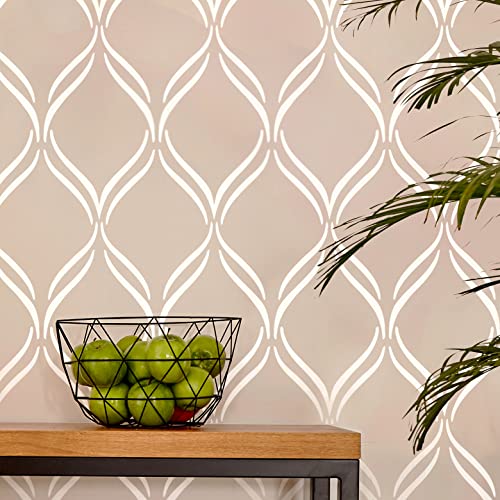 STENCILIT® Twist Lattice Wand Schablone - 2er-Pack 41 x 86 cm, Geometrische Wand Schablonen zum Malen großer Muster, Farb Schablonen für Wände von STENCILIT
