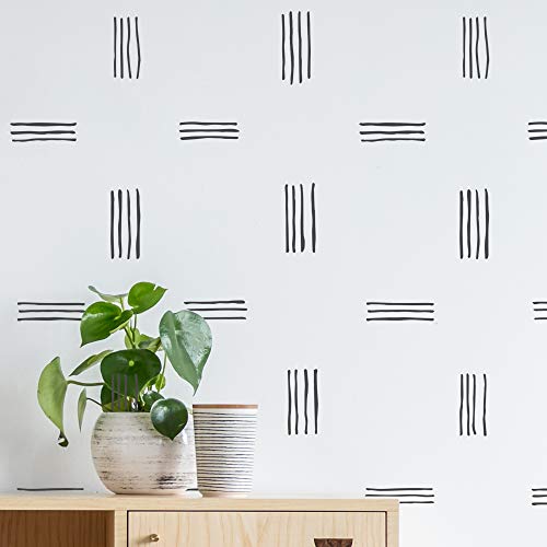 STENCILIT Stripes Muster Wandschablone Groß - Größe 61 x 100 cm - Wandschablone Kinderzimmer - Stencil Schablonen Wand - Schablone Wand… von STENCILIT