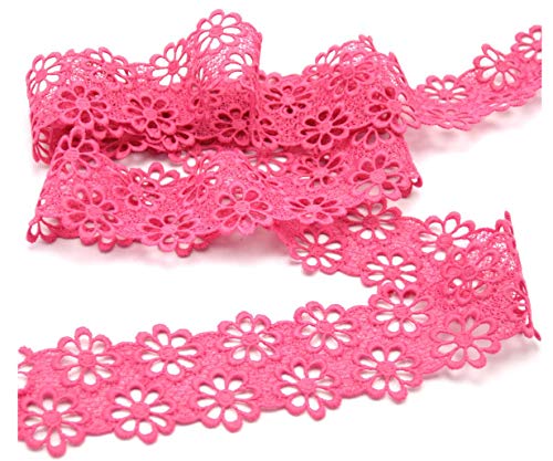 Stephanoise Ätzspitze, Gipüre, 40mm, glänzend, Spitze, nähen, Meterware, 1meter (pink) von STEPHANOISE