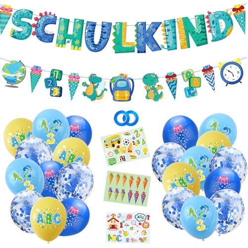 28 Pcs Back To School Partyzubehör Deko, Schuleinführung Deko, Einschulung Mädchen Junge Zurück Zu Schulballons Schulkind Banner, Schulkind Latex Luftballons Für Kinder 28 Pcs Back To School Partyzubehör Deko, Schuleinführung Deko, Einschulung Mädchen Junge Zurück Zu Schulballons Schulkind Banner, Schulkind Latex Luftballons Für Kinder von STEPRITP