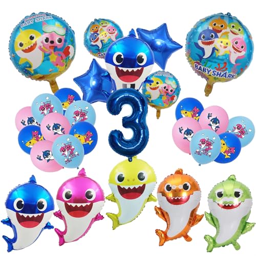 Shark Geburtstagsdeko 3 Jahre, Shark Birthday Party Set Shark Folienballons Für Kinder Luftballons Party Deko Set, Für Kinder Jungen Mädchen Geburtstagsfeier Dekoration Shark Geburtstagsdeko 3 Jahre, Shark Birthday Party Set Shark Folienballons Für Kinder Luftballons Party Deko Set, Für Kinder Jungen Mädchen Geburtstagsfeier Dekoration von STEPRITP