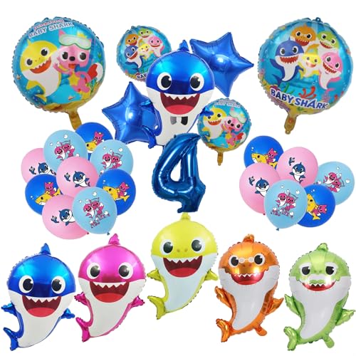 Shark Geburtstagsdeko 4 Jahre, Shark Birthday Party Set Shark Folienballons Für Kinder Luftballons Party Deko Set, Für Kinder Jungen Mädchen Geburtstagsfeier Dekoration Shark Geburtstagsdeko 4 Jahre, Shark Birthday Party Set Shark Folienballons Für Kinder Luftballons Party Deko Set, Für Kinder Jungen Mädchen Geburtstagsfeier Dekoration von STEPRITP