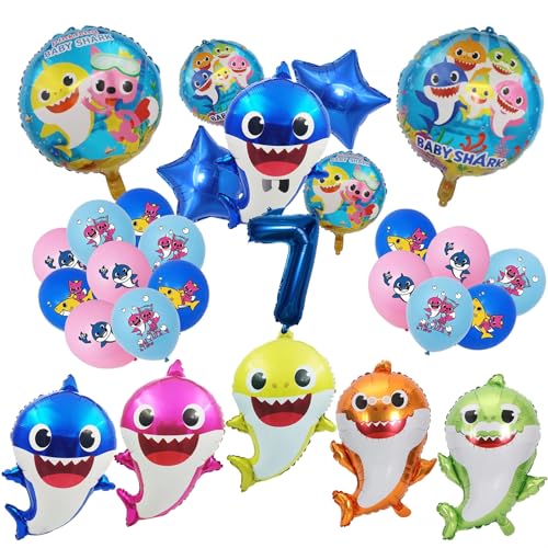 Shark Geburtstagsdeko 7 Jahre, Shark Birthday Party Set Shark Folienballons Für Kinder Luftballons Party Deko Set, Für Kinder Jungen Mädchen Geburtstagsfeier Dekoration Shark Geburtstagsdeko 7 Jahre, Shark Birthday Party Set Shark Folienballons Für Kinder Luftballons Party Deko Set, Für Kinder Jungen Mädchen Geburtstagsfeier Dekoration von STEPRITP