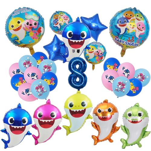 Shark Geburtstagsdeko 8 Jahre, Shark Birthday Party Set Shark Folienballons Für Kinder Luftballons Party Deko Set, Für Kinder Jungen Mädchen Geburtstagsfeier Dekoration Shark Geburtstagsdeko 8 Jahre, Shark Birthday Party Set Shark Folienballons Für Kinder Luftballons Party Deko Set, Für Kinder Jungen Mädchen Geburtstagsfeier Dekoration von STEPRITP
