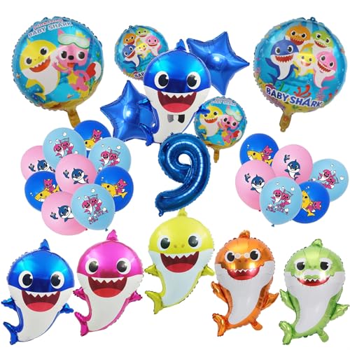 Shark Geburtstagsdeko 9 Jahre, Shark Birthday Party Set Shark Folienballons Für Kinder Luftballons Party Deko Set, Für Kinder Jungen Mädchen Geburtstagsfeier Dekoration Shark Geburtstagsdeko 9 Jahre, Shark Birthday Party Set Shark Folienballons Für Kinder Luftballons Party Deko Set, Für Kinder Jungen Mädchen Geburtstagsfeier Dekoration von STEPRITP