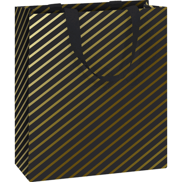 6 x STEWO Weihn. Geschenktragetasche Stryge - 18 x 21 x 8 cm schwarz von STEWO