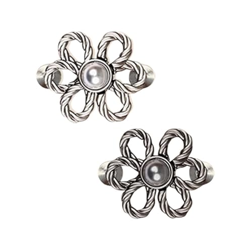 STHOYN 2-teilige / 4-teilige Hosenbund Enger Machen Set Universal Kleid Hosen Enger Machen Clip Frauen No-Nähen Installation Waist Knots Einstellung(Black+Silver) von STHOYN