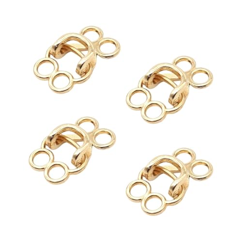 STHOYN Hosenbund Enger Machen Verstellbare Jeans Hosen Enger Machen Clip Frauen Schnalle Größe Änderung Fixed Unsichtbare Taille Waist Knots(Gold,L_4 PCS) von STHOYN