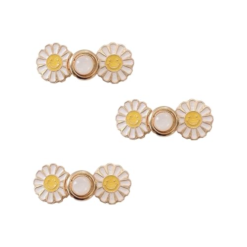 STHOYN Kreative Hosenbund Enger Machen Schnalle Reducer Hosen Enger Machen Clip Frauen Verstellbarer Rock Waist Knots(White daisies) von STHOYN