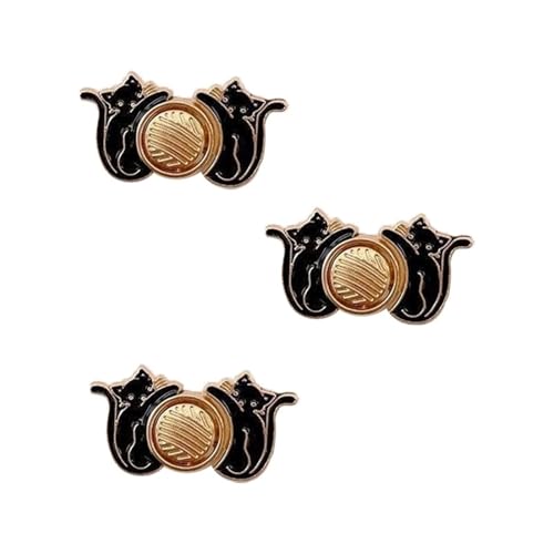 STHOYN Kreatives Niedliches Design Hosenbund Enger Machen Daisy Hosen Enger Machen Clip Frauen Anpassung Schnalle Snap-On Waist Knots(Black Cat) von STHOYN